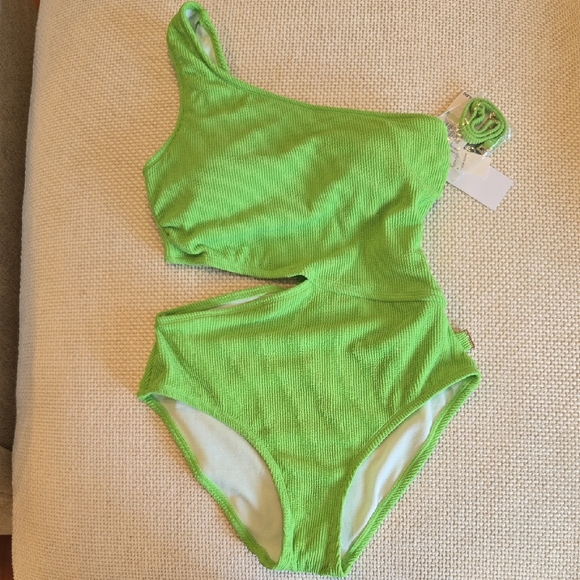 Michael Kors Other - Michael Kors Lime Green One-Shoulder Swimsuit